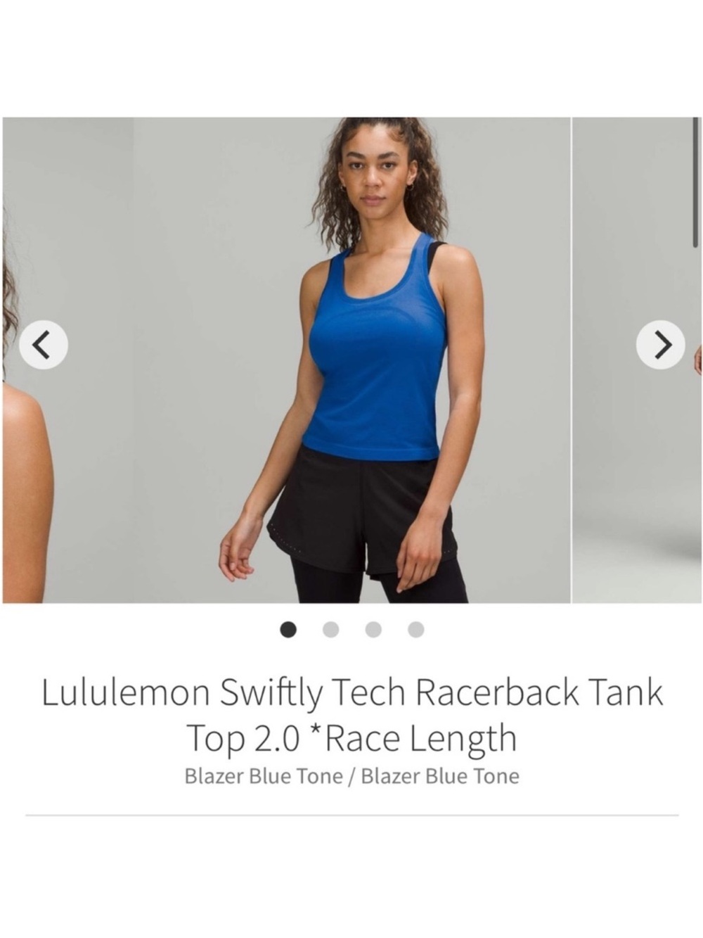 Lululemon Swiftly Tech Racerback Tank Top 2.0 *Race Length Blazer Blue Tone Sz 4